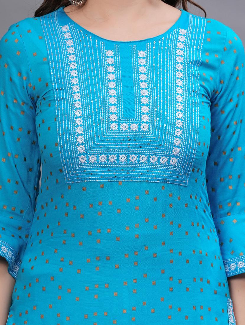women printed kurta sharara set with dupatta - 21669504 - Standard Image - 6