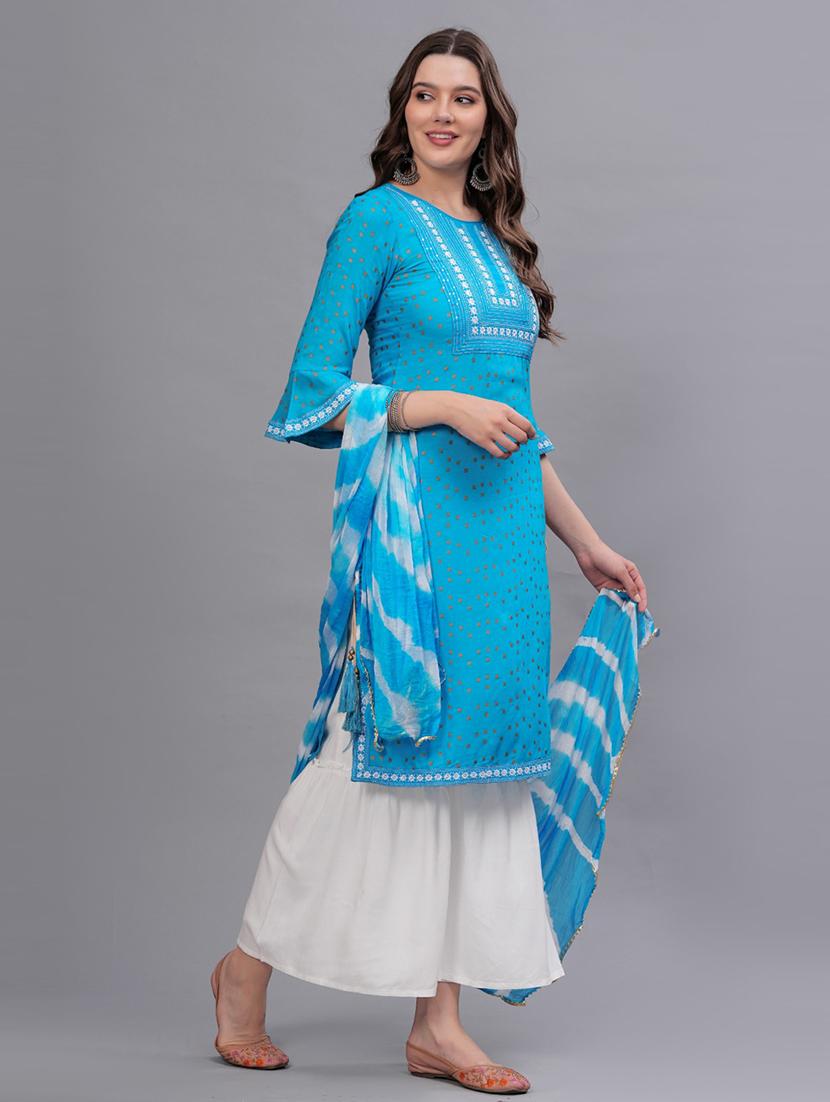 women printed kurta sharara set with dupatta - 21669512 -  Standard Image - 1