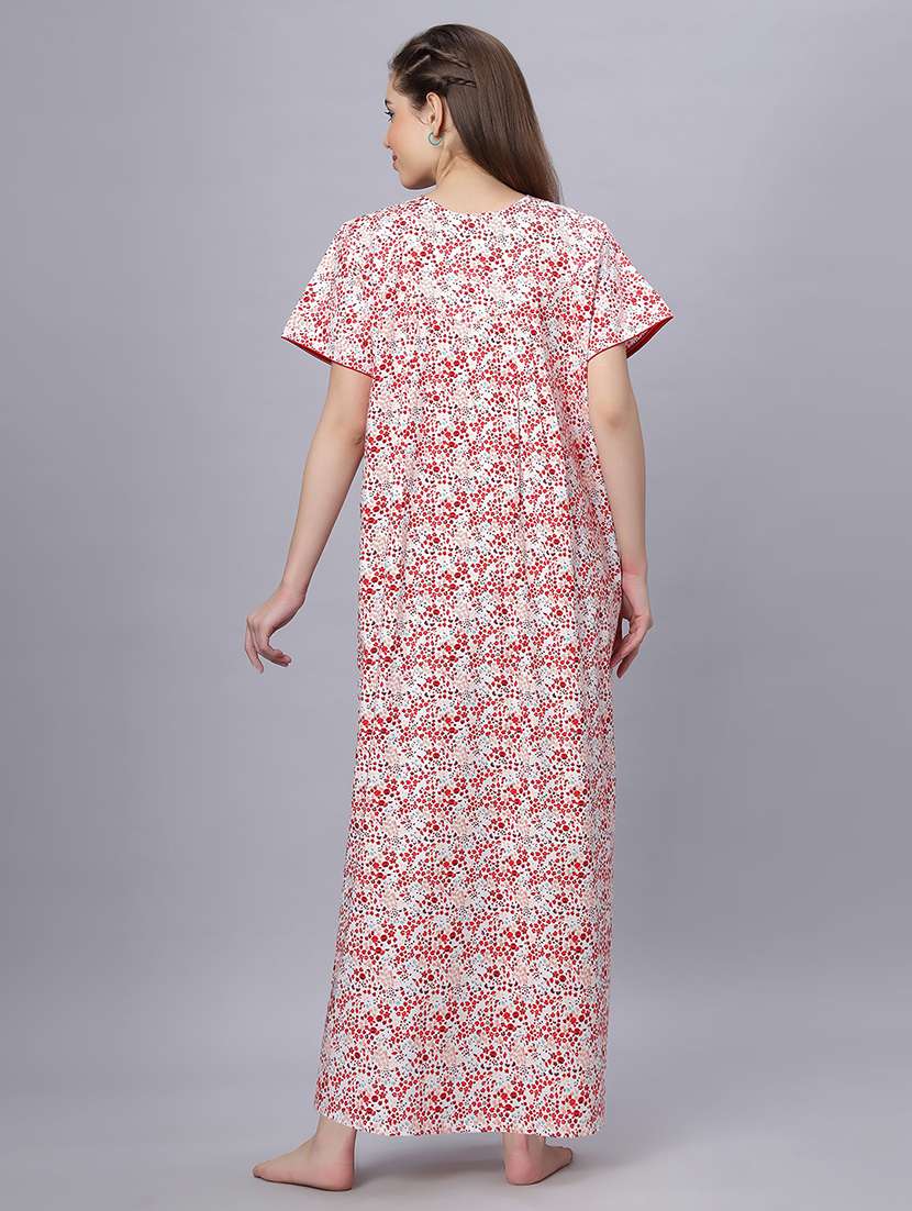 women printed short sleeves nighty - 21669557 -  Standard Image - 4