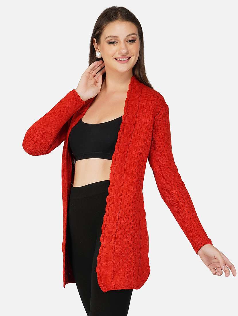 women self designed long sleeve shrug - 21669602 -  Standard Image - 1