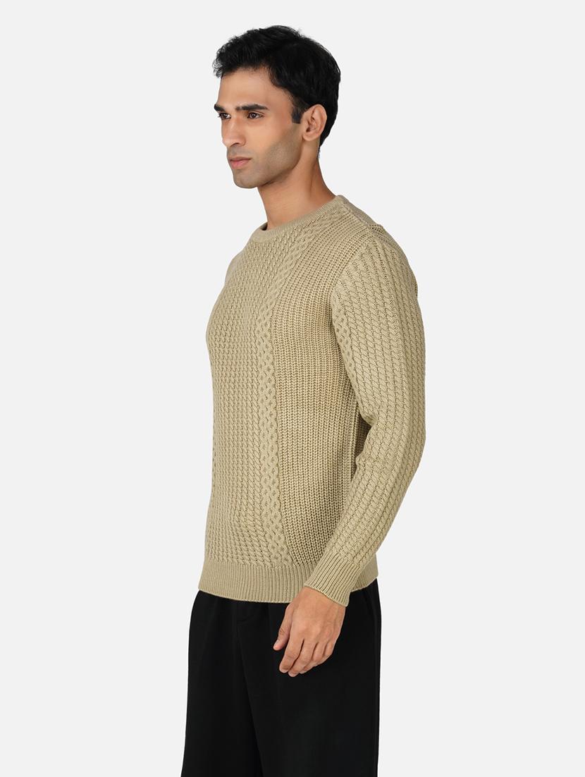 men long sleeves self design pullover - 21669607 - Standard Image - 1