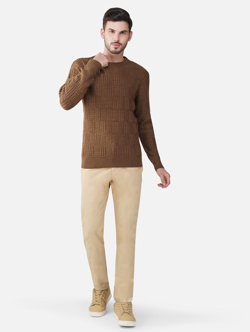 men long sleeves self design pullover - 21669608 - Standard Image - 4