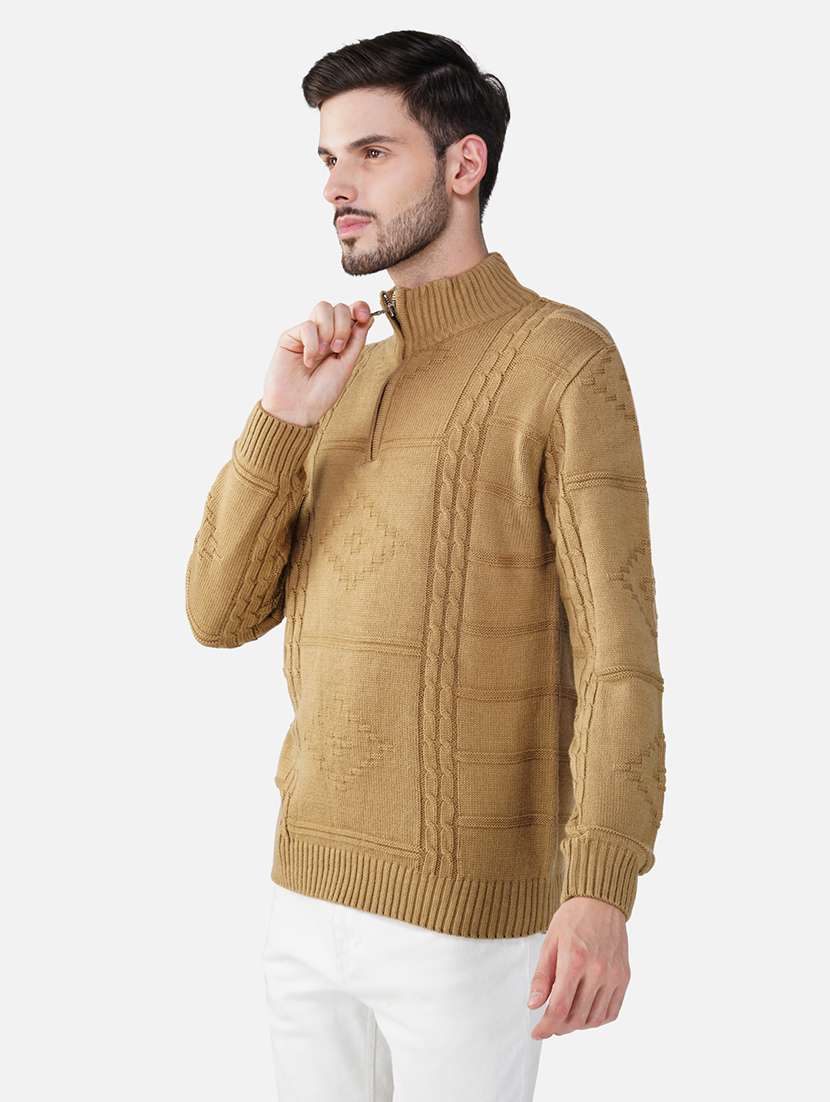 men long sleeves self design pullover - 21669609 -  Standard Image - 1