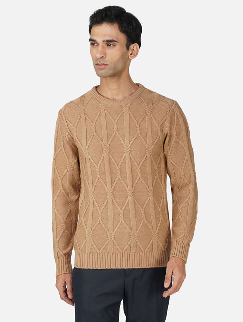 men long sleeves self design pullover