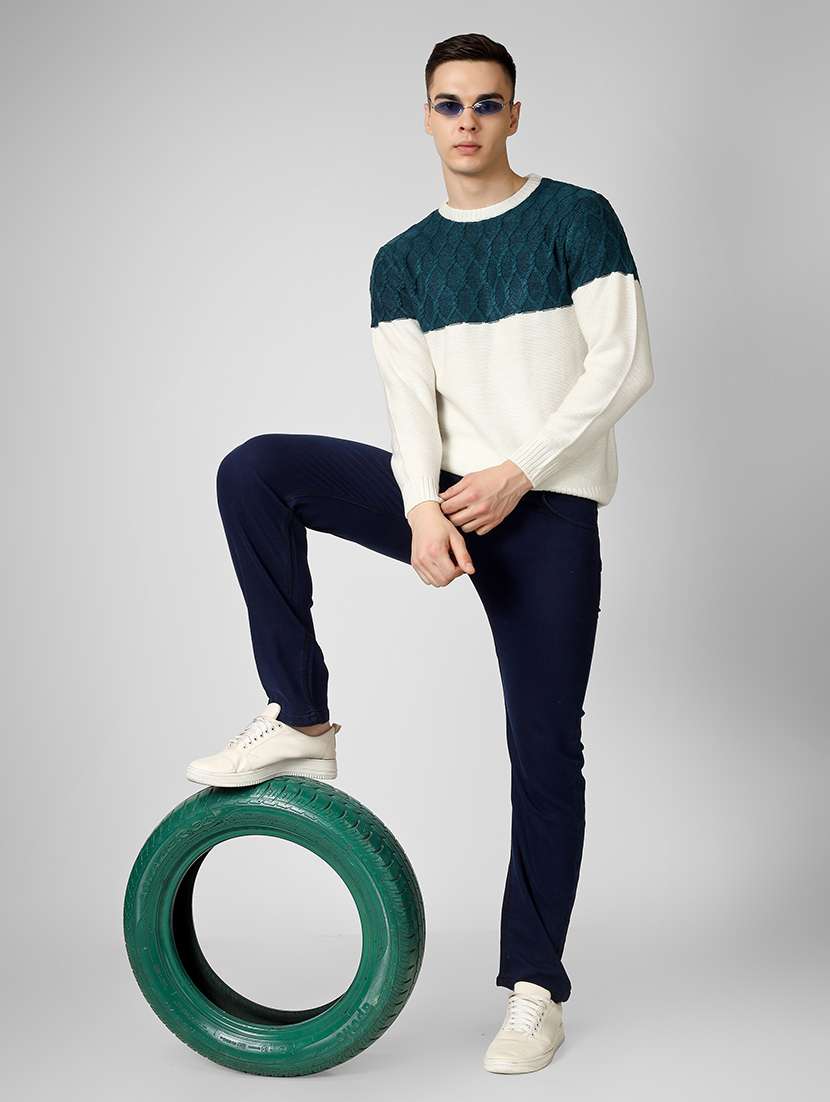 men long sleeve color block pullover - 21669612 -  Standard Image - 4