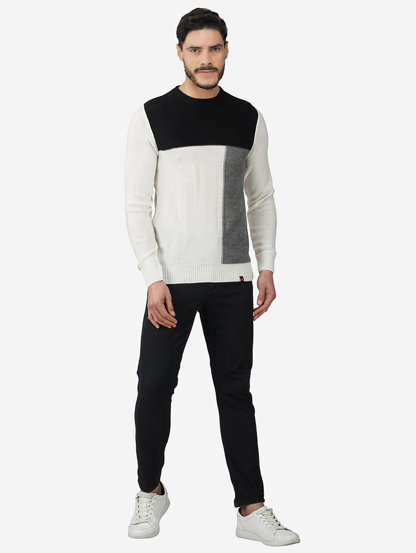 men long sleeve color block pullover - 21669616 - Standard Image - 4