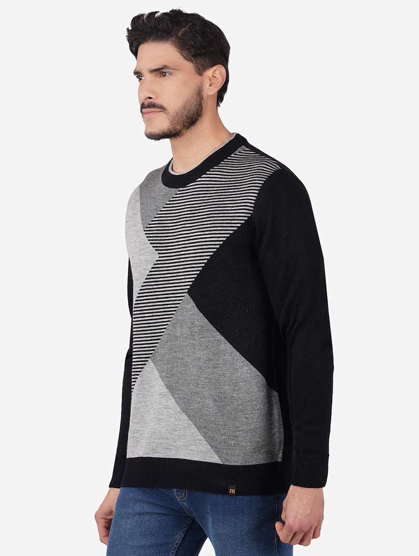 men long sleeves color block pullover - 21669619 -  Standard Image - 1