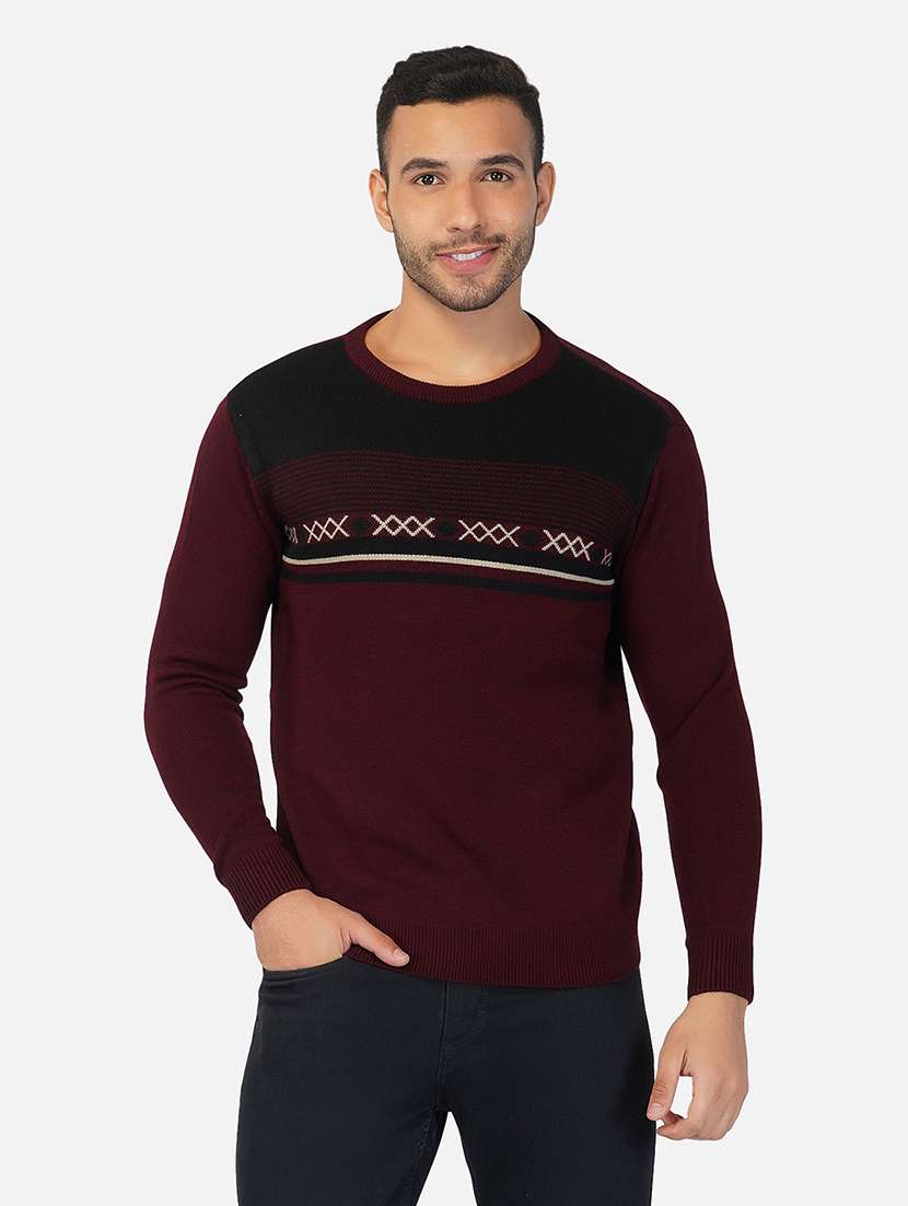 men long sleeve printed pullover