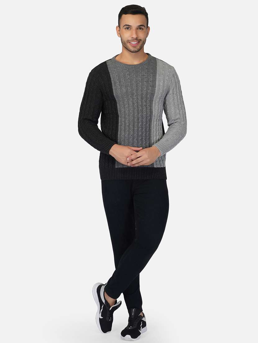 men long sleeve color block pullover - 21669627 -  Standard Image - 4