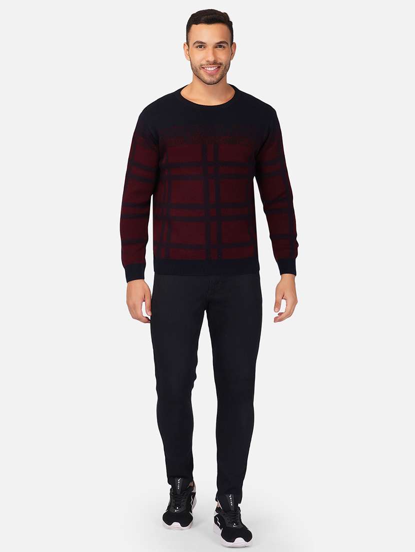 men long sleeves checkered pullover - 21669631 -  Standard Image - 4