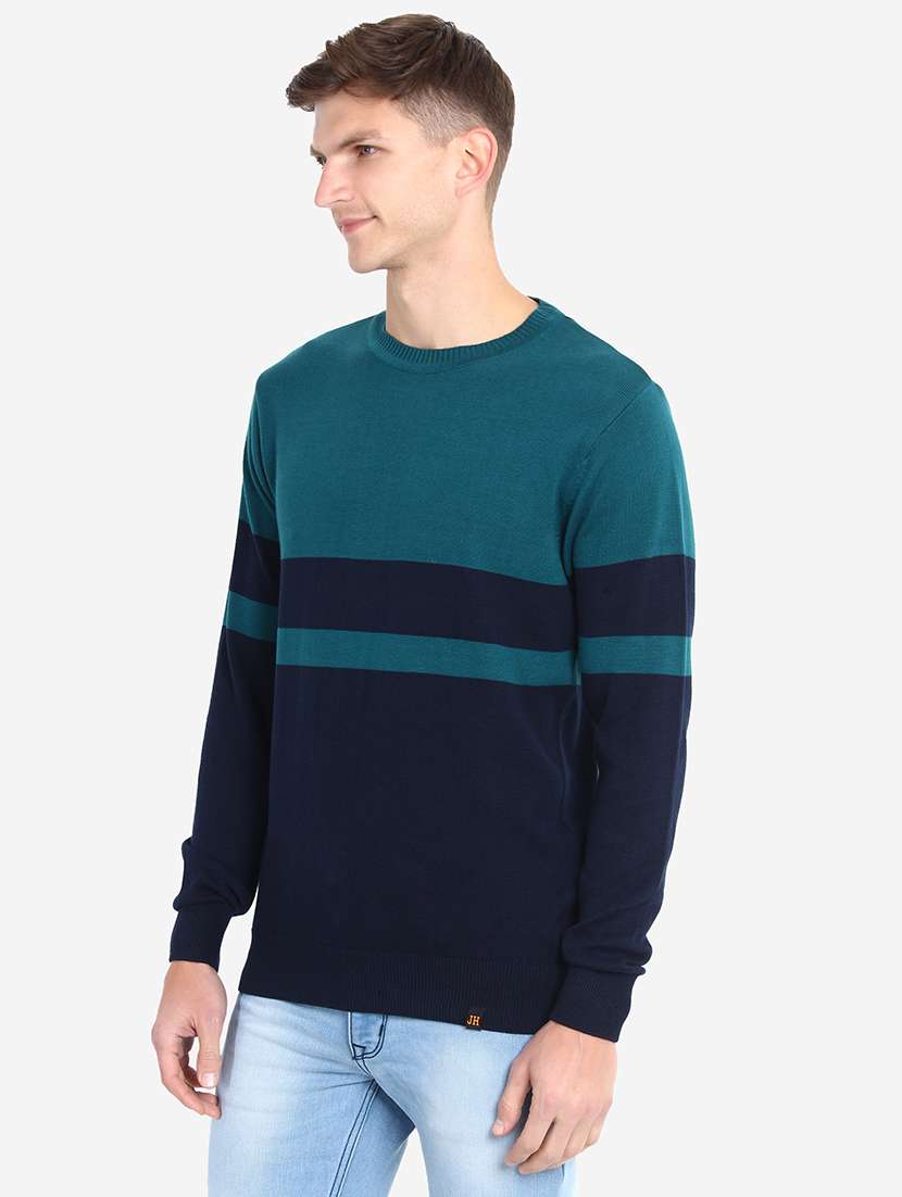 men long sleeve color block pullover - 21669633 -  Standard Image - 1