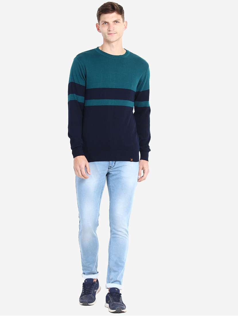 men long sleeve color block pullover - 21669633 -  Standard Image - 4