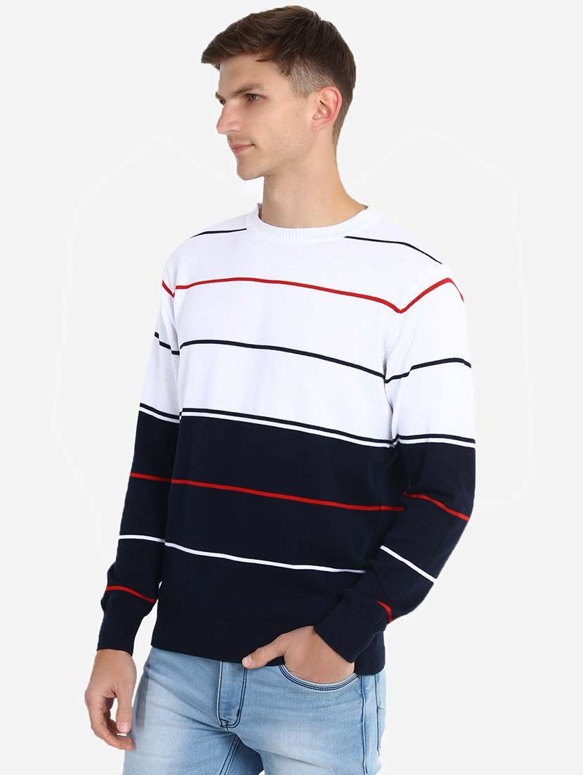 men long sleeve color block pullover - 21669634 -  Standard Image - 1