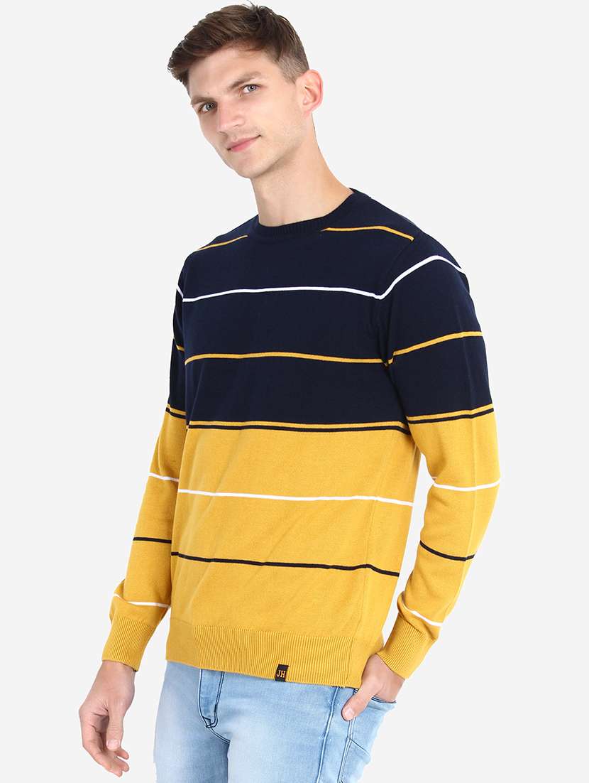 men long sleeve color block pullover - 21669635 -  Standard Image - 1