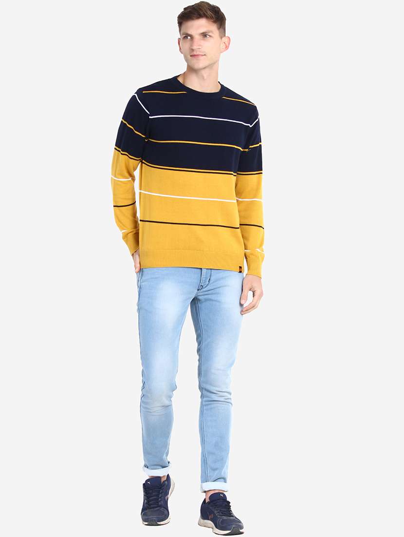 men long sleeve color block pullover - 21669635 -  Standard Image - 4