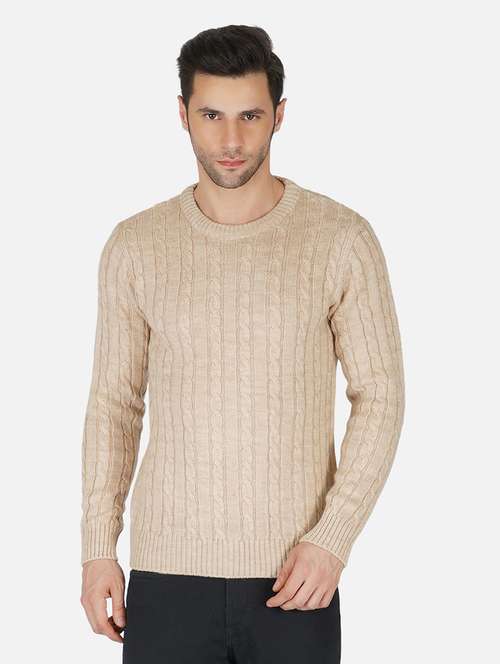 men long sleeves self design pullover - 21669638 -  Standard Image - 0