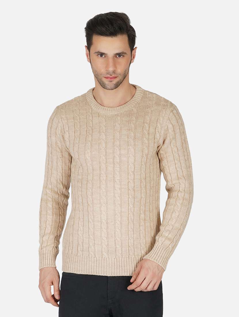 men long sleeves self design pullover