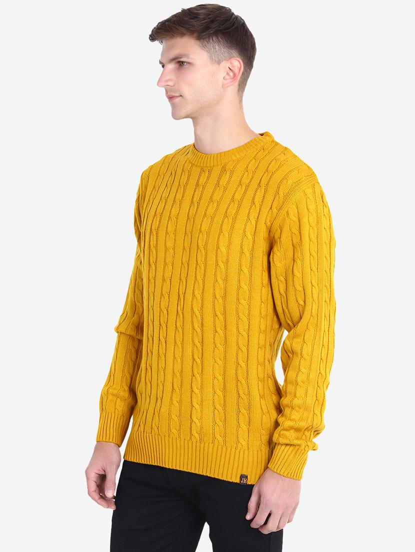 men long sleeves self design pullover - 21669639 - Standard Image - 1