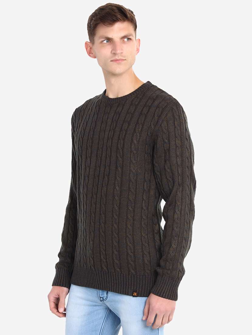 men long sleeves self design pullover - 21669640 -  Standard Image - 1