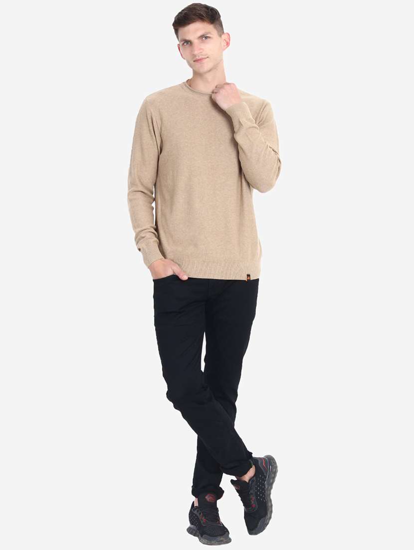 men long sleeves solid pullover - 21669643 - Standard Image - 4