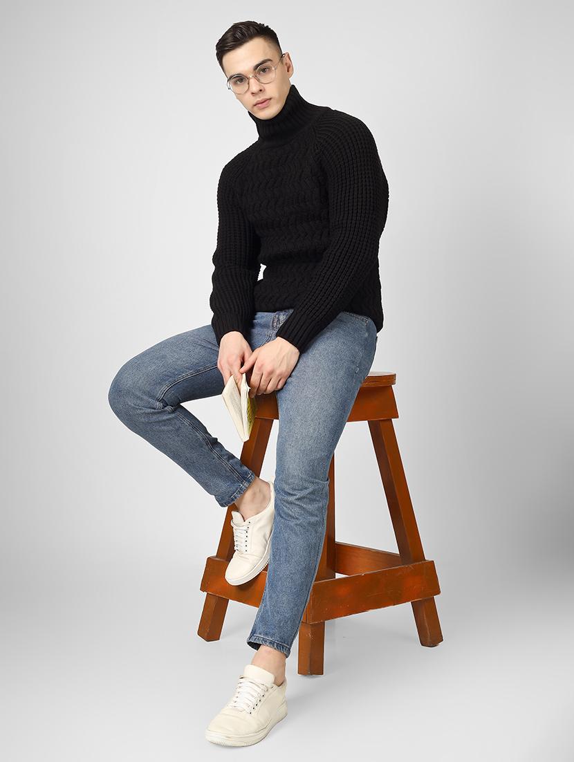 men long sleeves self design pullover - 21669655 - Standard Image - 4