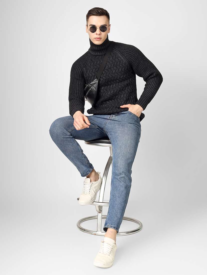 men long sleeves self design pullover - 21669656 - Standard Image - 4