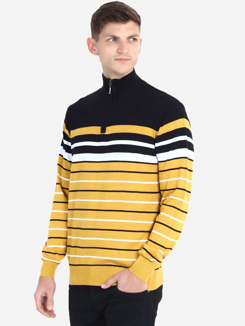 men long sleeve color block pullover - 21669660 -  Standard Image - 1