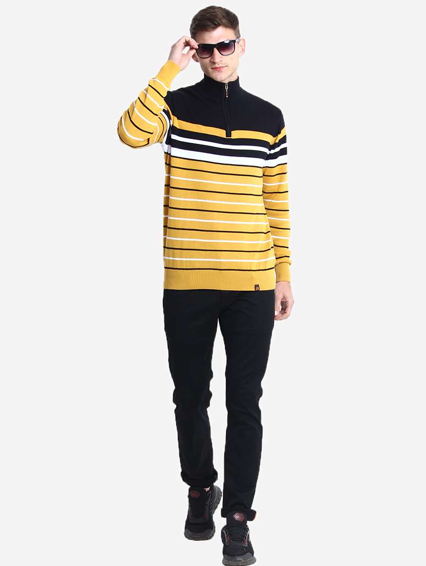 men long sleeve color block pullover - 21669660 - Standard Image - 4