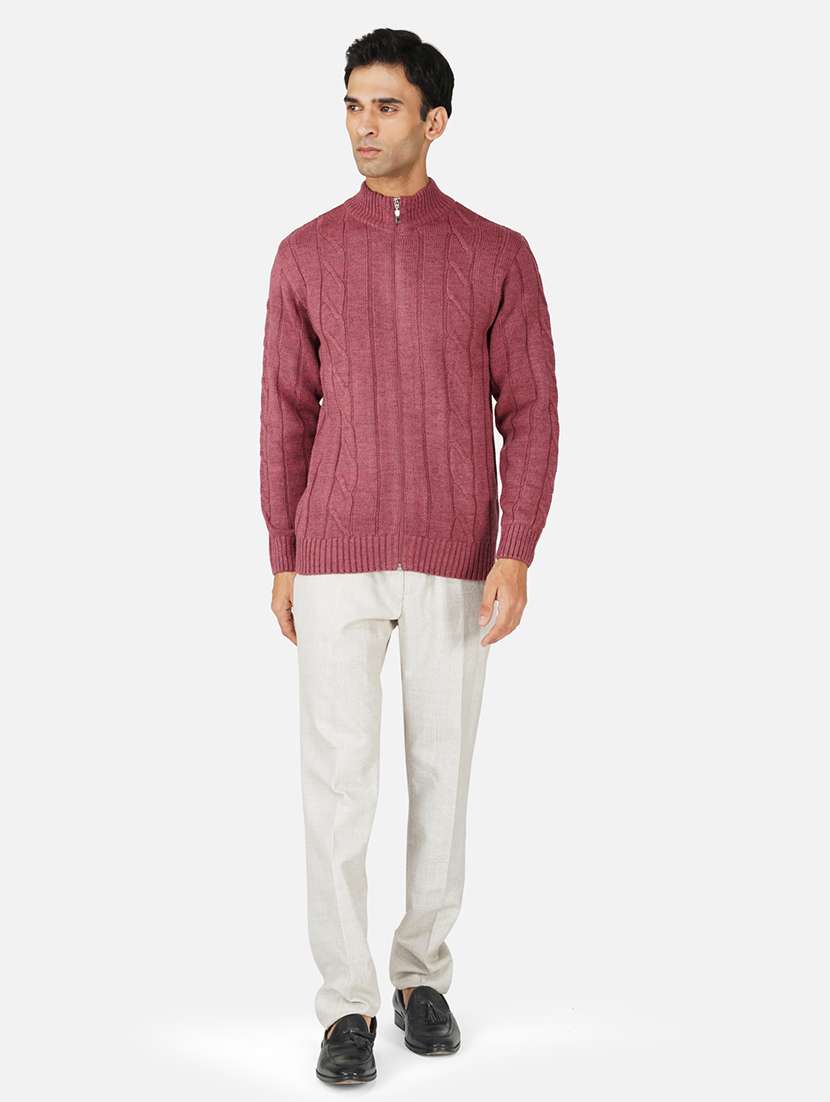 men long sleeves self design cardigan - 21669924 - Standard Image - 4
