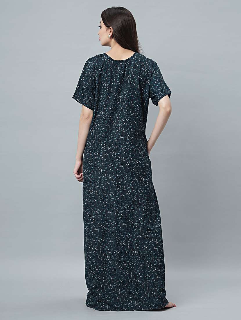 women printed short sleeves nighty - 21669933 -  Standard Image - 4
