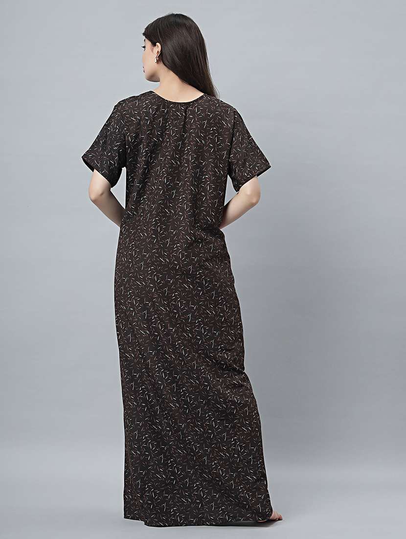 women printed short sleeves nighty - 21669935 -  Standard Image - 4