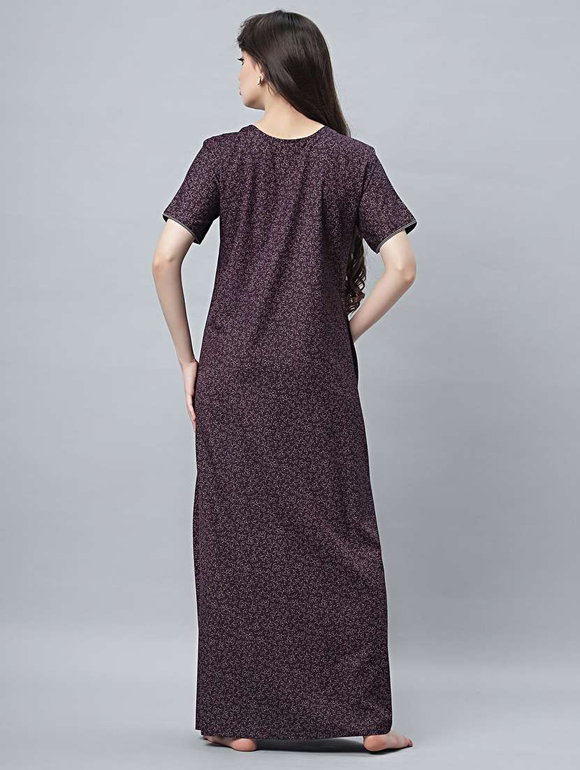 women printed short sleeves nighty - 21669941 -  Standard Image - 4