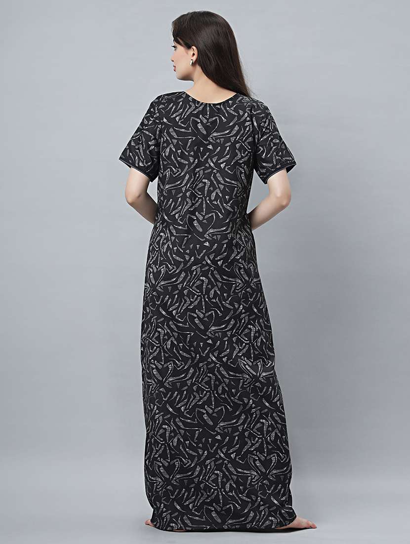 women printed short sleeves nighty - 21669942 -  Standard Image - 4