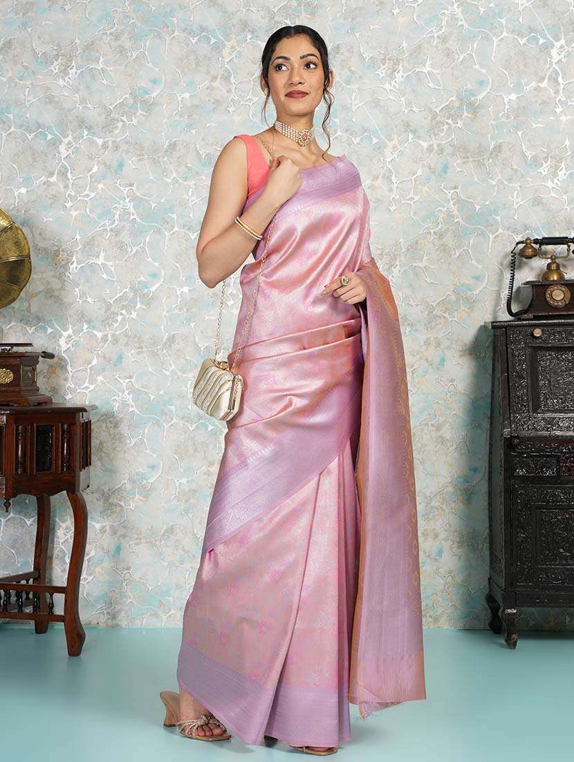 pink art silk kanjivaram saree with blouse - 21670097 -  Standard Image - 1