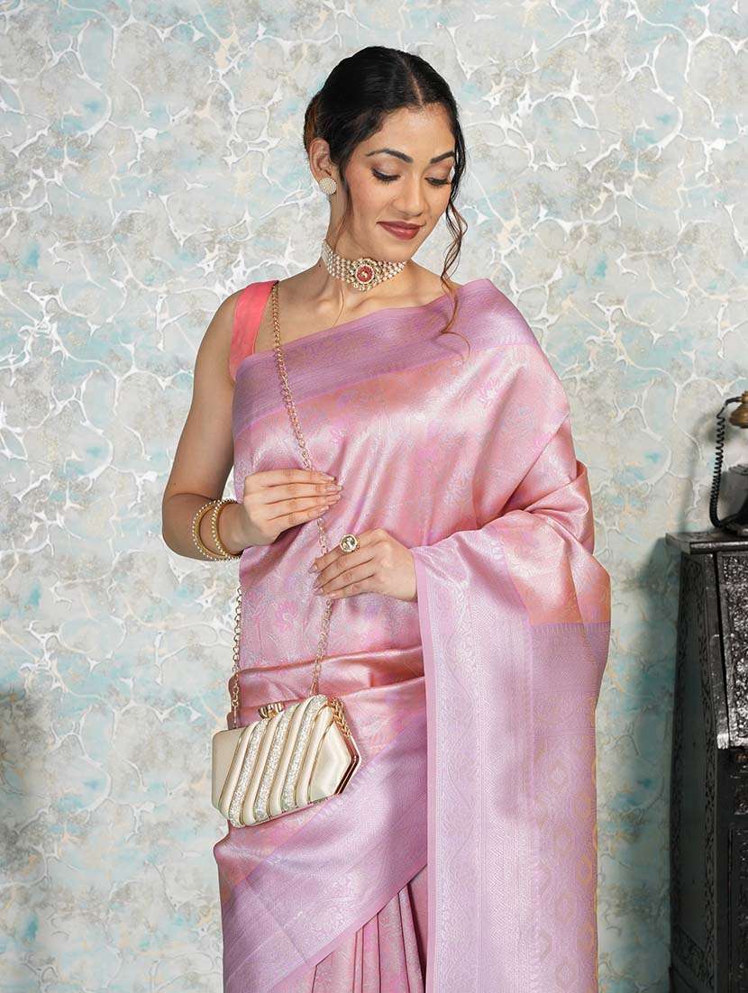 pink art silk kanjivaram saree with blouse - 21670097 -  Standard Image - 4