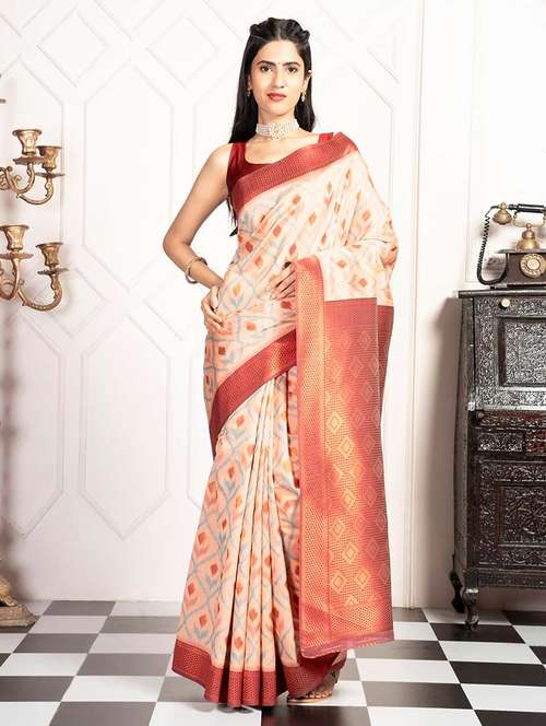 women self design pochampalli saree with blouse - 21670101 -  Standard Image - 0