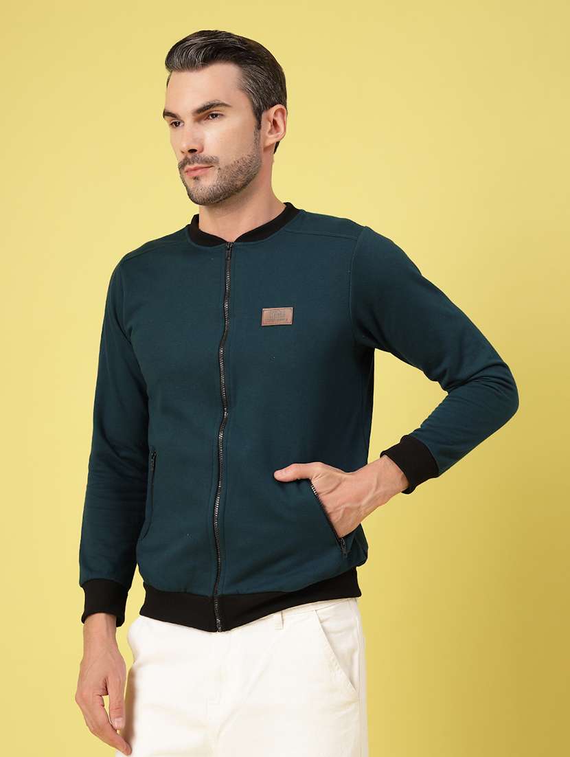 men long sleeves solid bomber jacket - 21670157 -  Standard Image - 1