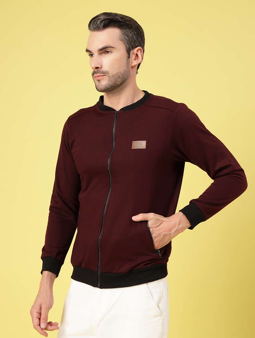 men long sleeves solid bomber jacket - 21670158 -  Standard Image - 1