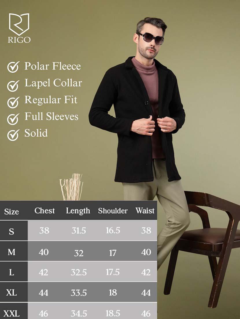 men black solid long sleeve coat - 21670160 - Standard Image - 4