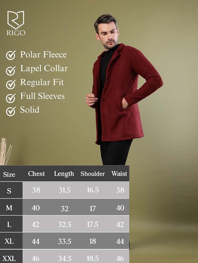 men maroon solid long sleeve coat - 21670161 - Standard Image - 4