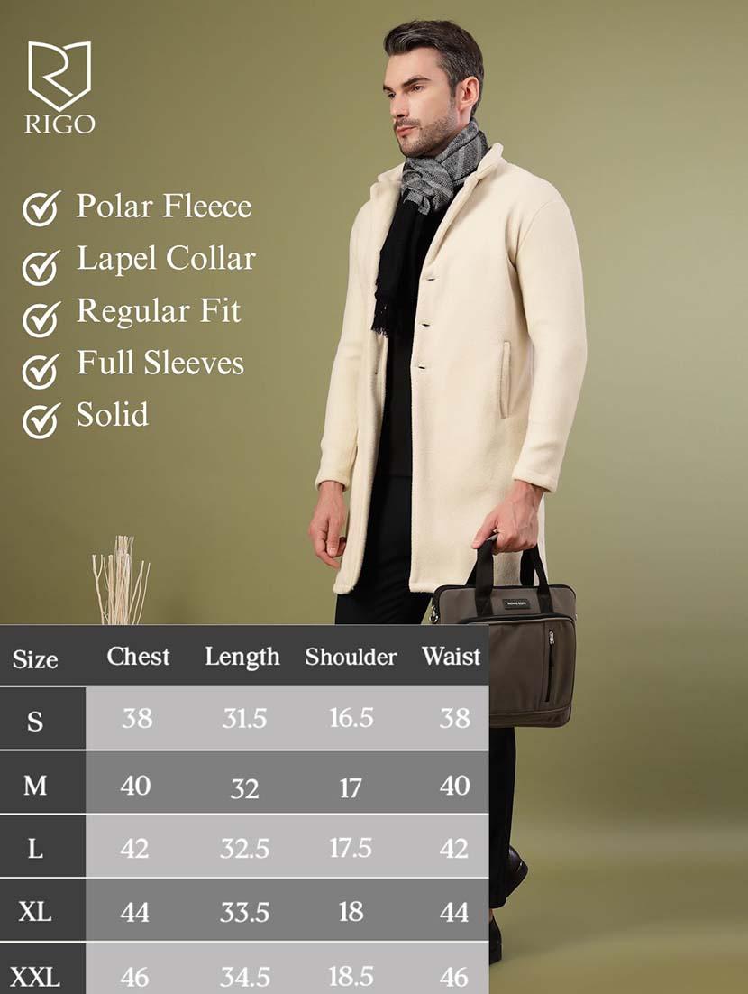 men off white solid long sleeve coat - 21670162 - Standard Image - 4