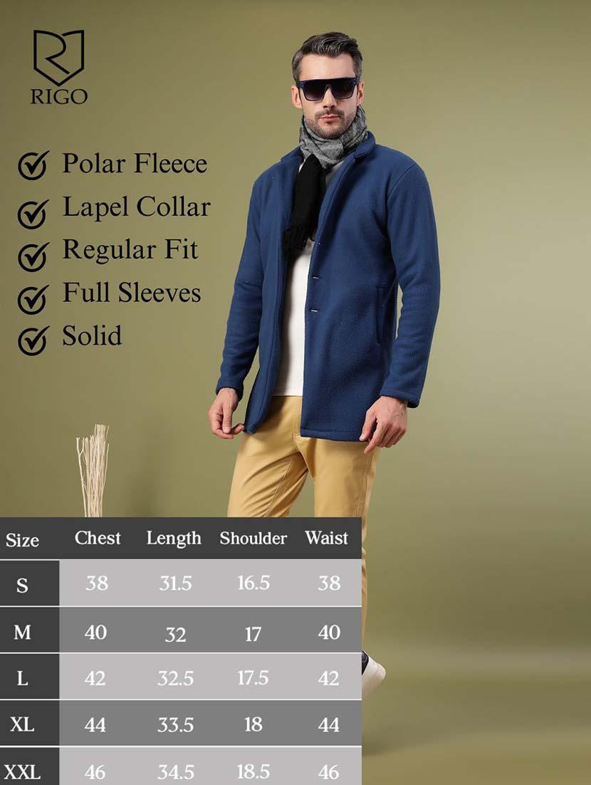 men blue solid long sleeve coat - 21670166 - Standard Image - 4