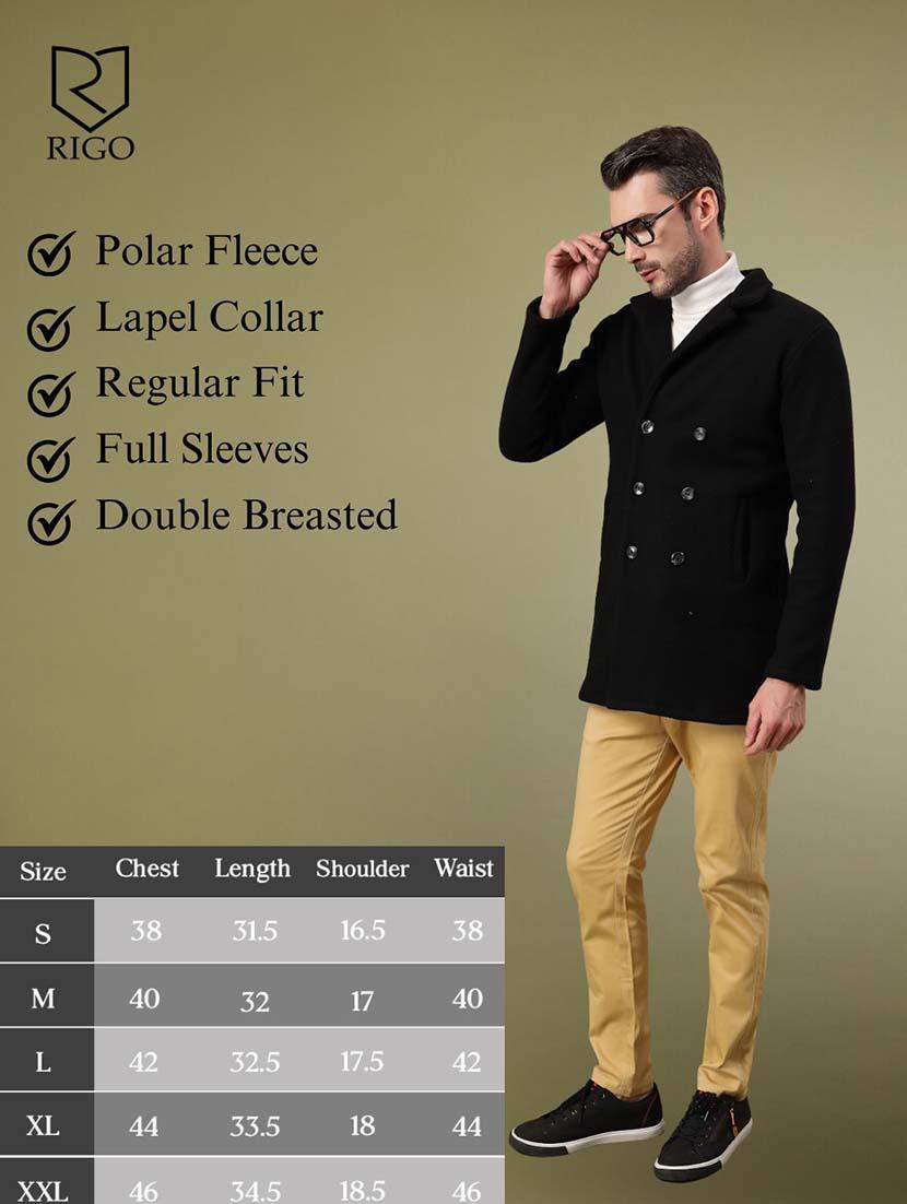 men black solid long sleeve coat - 21670168 - Standard Image - 4