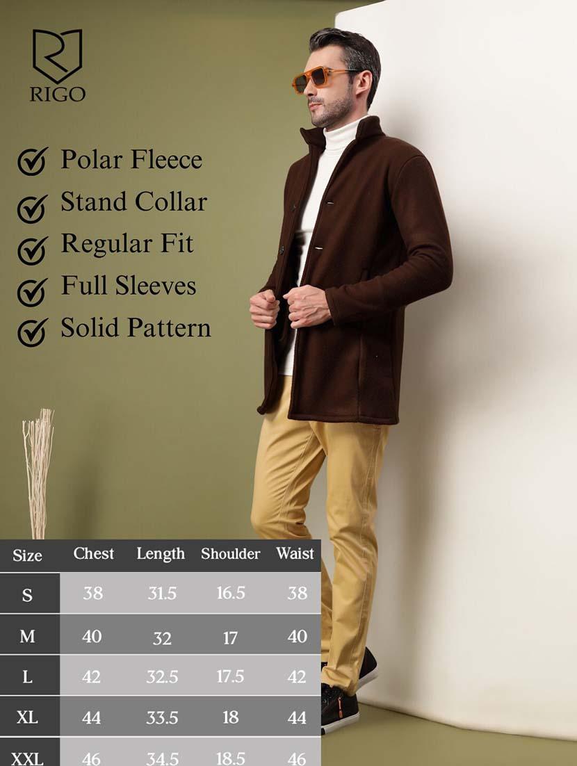 men brown solid long sleeve coat - 21670174 - Standard Image - 4