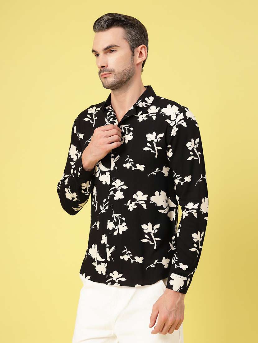 men long sleeves floral printed casual shirt - 21670176 - Standard Image - 1