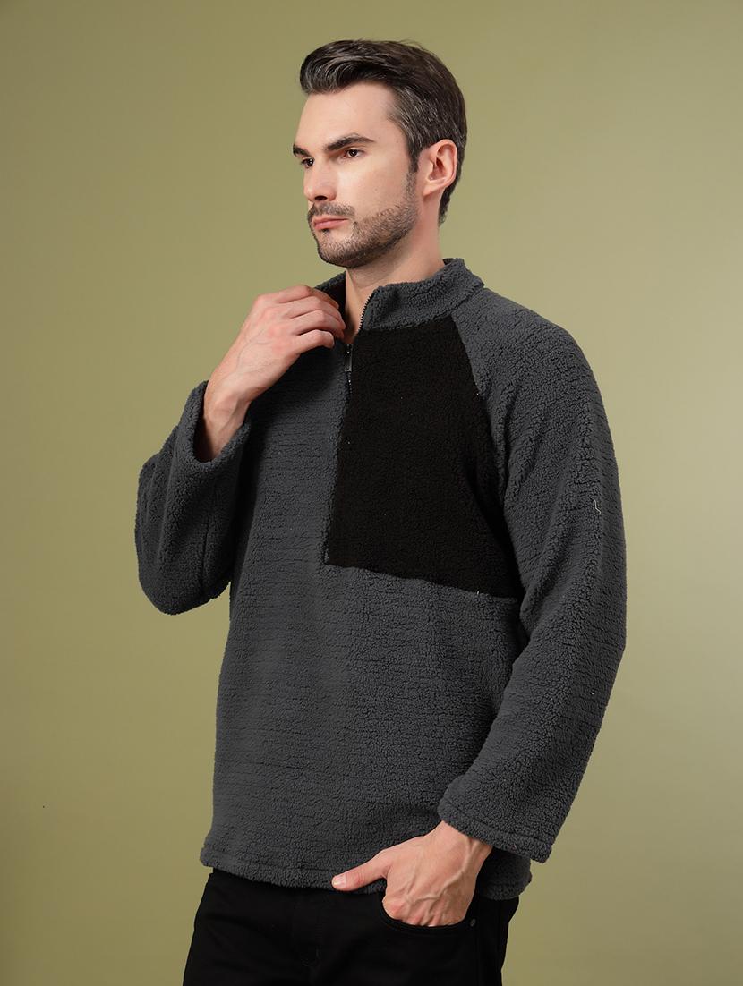 men long sleeve color block sweatshirt - 21670184 - Standard Image - 1