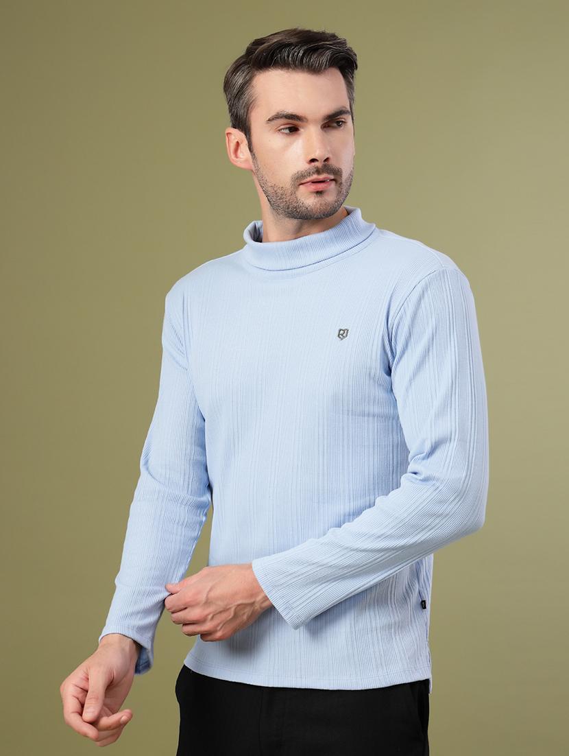 men solid regular fit turtle neck t-shirt - 21670193 - Zoom Image - 0
