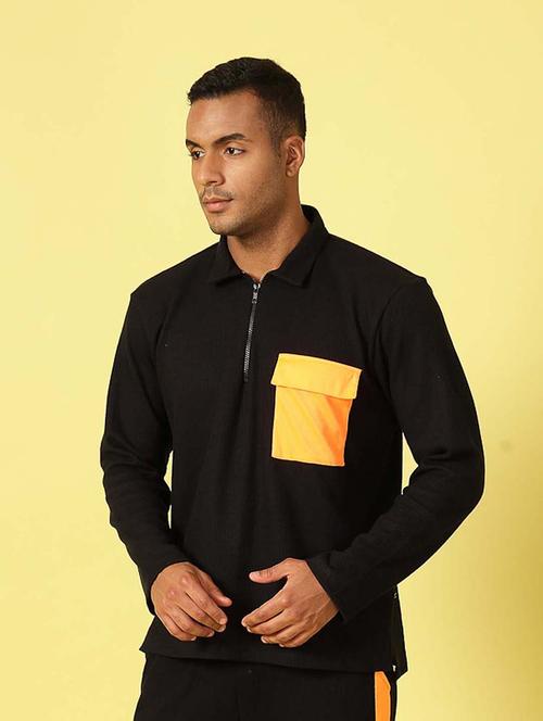 men long sleeve color block t-shirt - 21670201 - Standard Image - 0