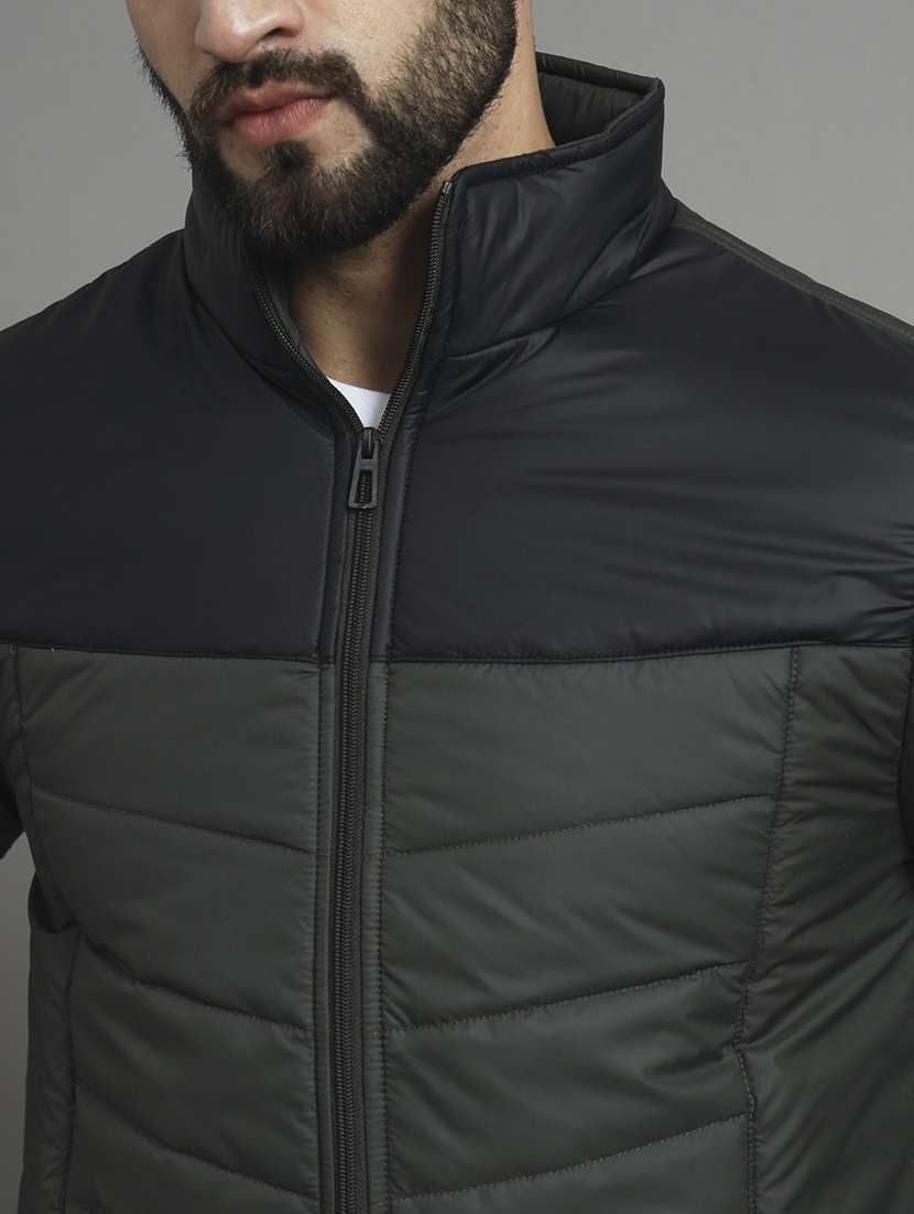 men long sleeve color block quilted jacket - 21670256 -  Standard Image - 4