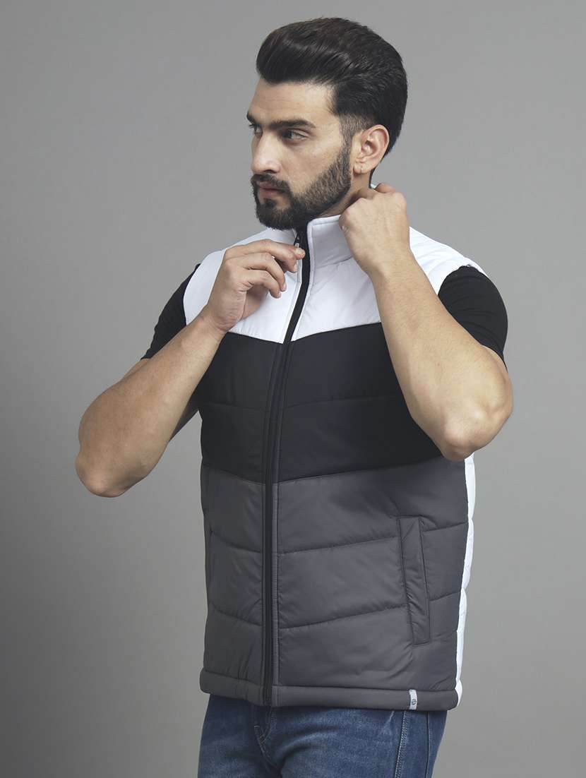 men sleeveless color block quilted jacket - 21670262 -  Standard Image - 1